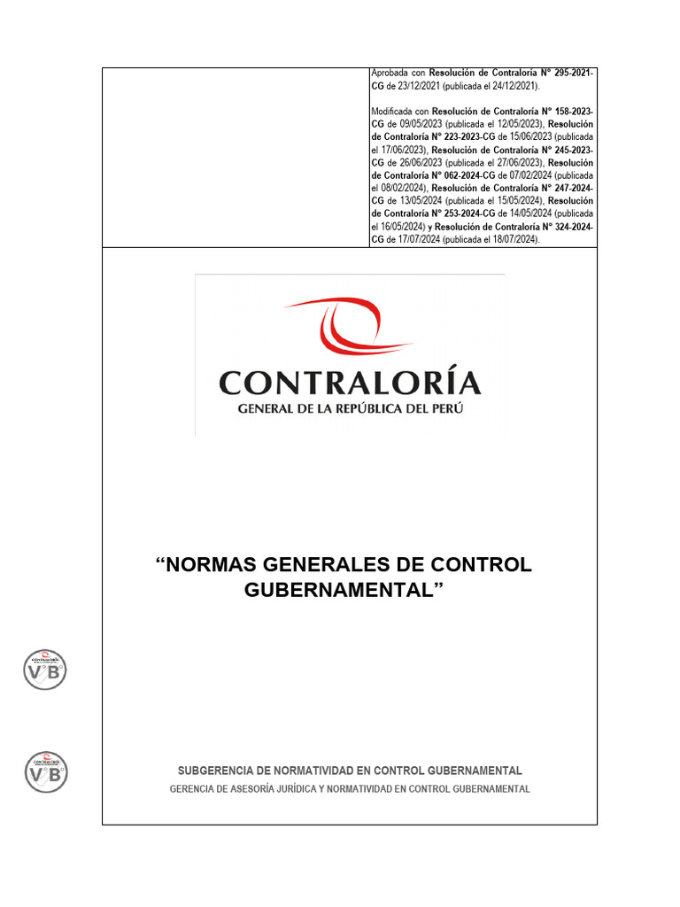 Normas Generales de Control Gubernamental | PDF | Auditoría | Calidad ...