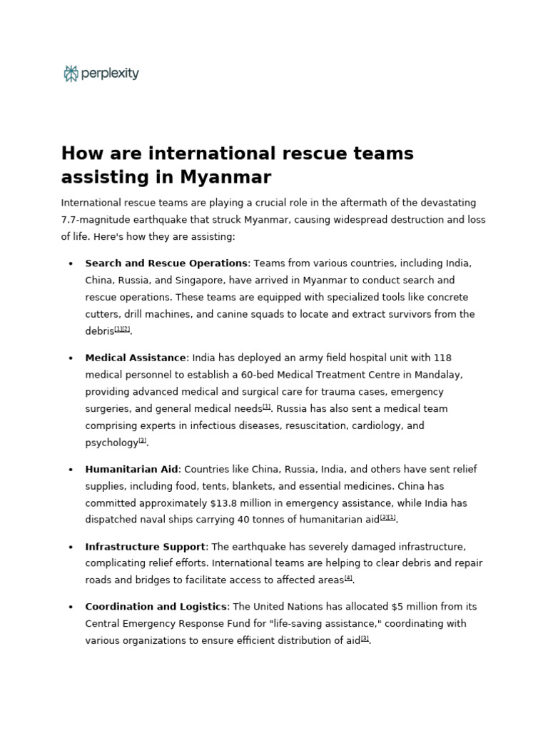 How Are International Rescue Teams Assisting in My | PDF | Search And ...