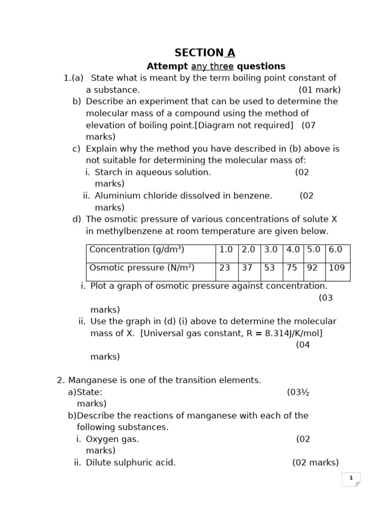 Chemistry Exam Questions and Experiments | PDF | Acid | Chemical Reactions