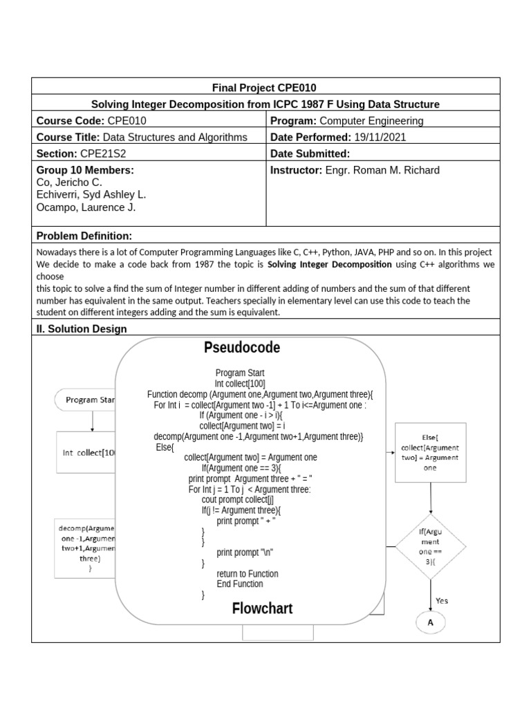 Integer Decomposition in C++ Algorithms | PDF | Time Complexity ...