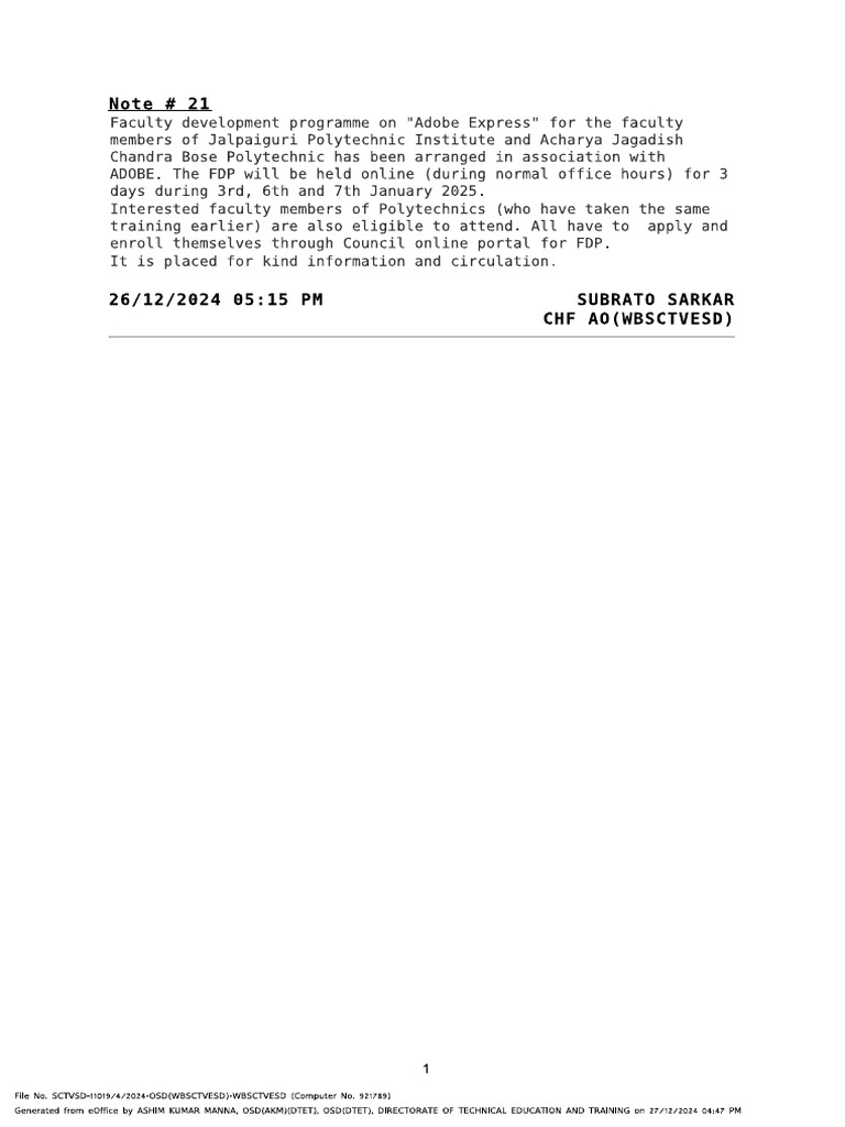 CAO Note | PDF