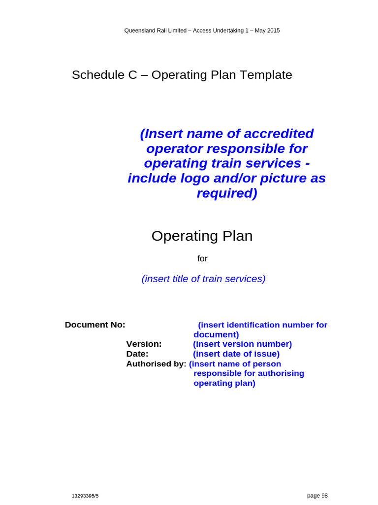 Operating Plan for Train Services | PDF | Train | Railroad Car