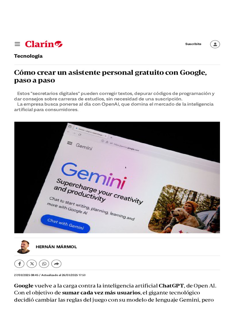 Crea tu asistente personal gratuito en Google | PDF | Inteligencia ...
