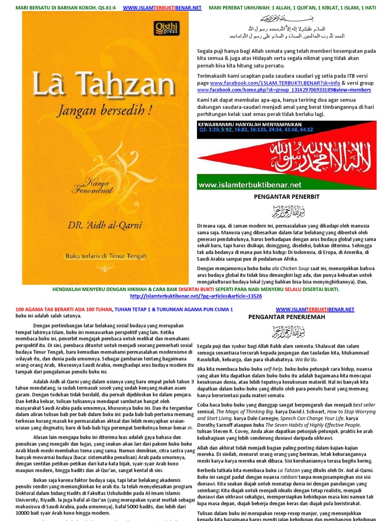 La Tahzan Dr Aidh Al Qarni