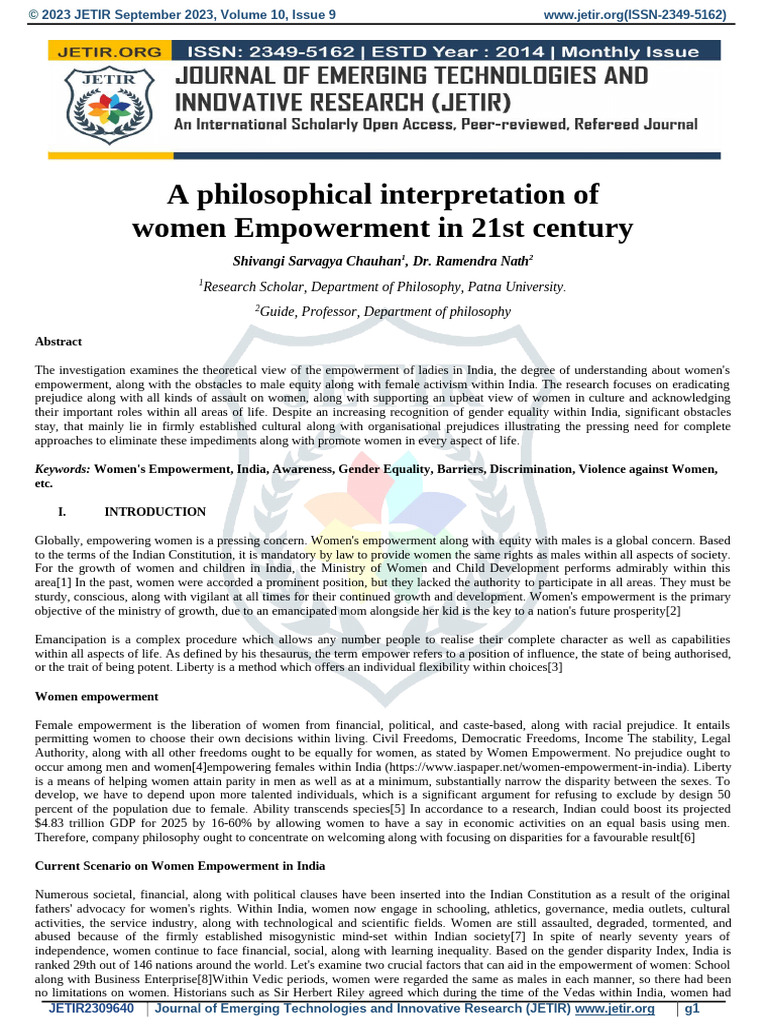 Women's Empowerment in 21st Century India | PDF | Empowerment | Gender ...