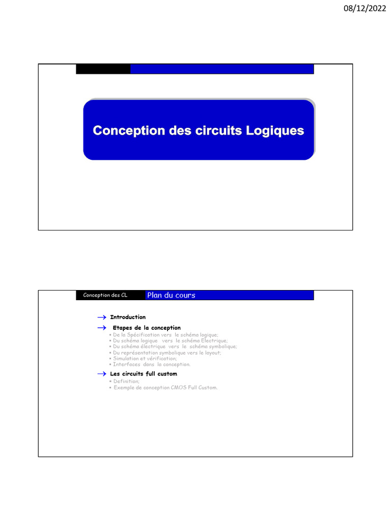 Conception de Circuits CMOS Full Custom | PDF | CMOS | Fonction logique