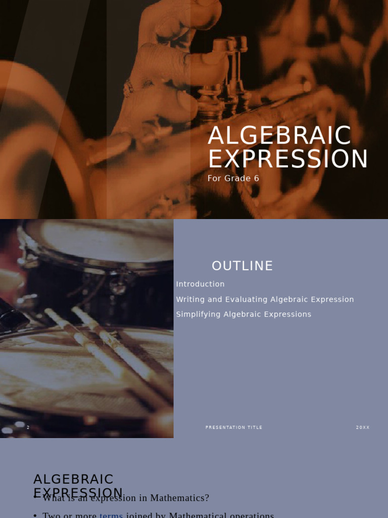 Grade 6 Algebraic Expressions Guide | PDF | Multiplication | Algebra