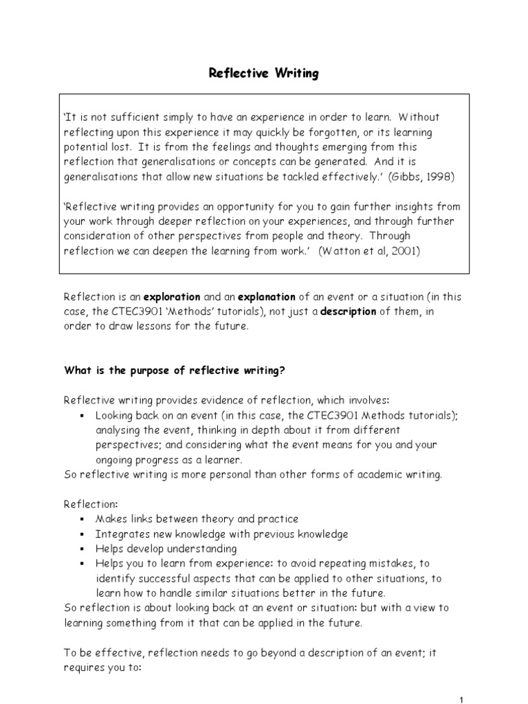 Reflective essay sample image