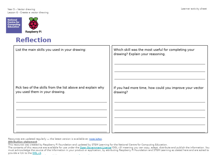 Year 5 Vector Drawing Activity Guide | PDF