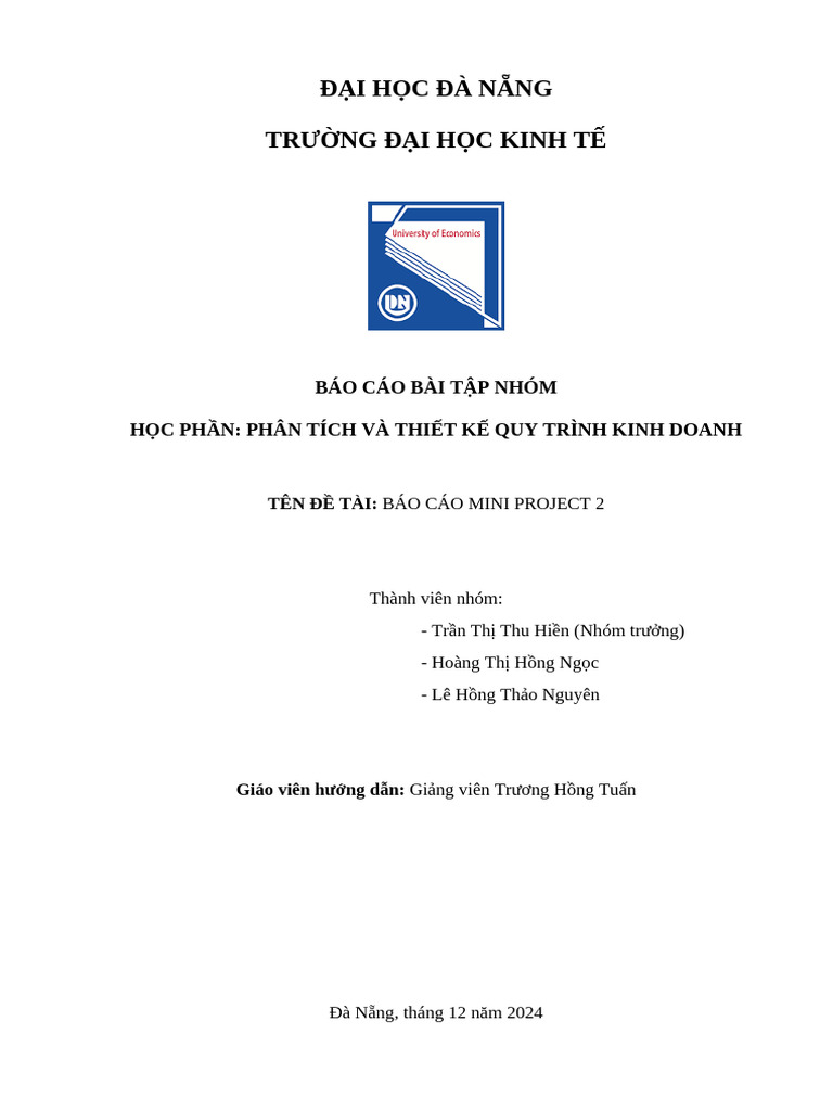 Mini Project 2 - Lớp 48k08.2 | PDF