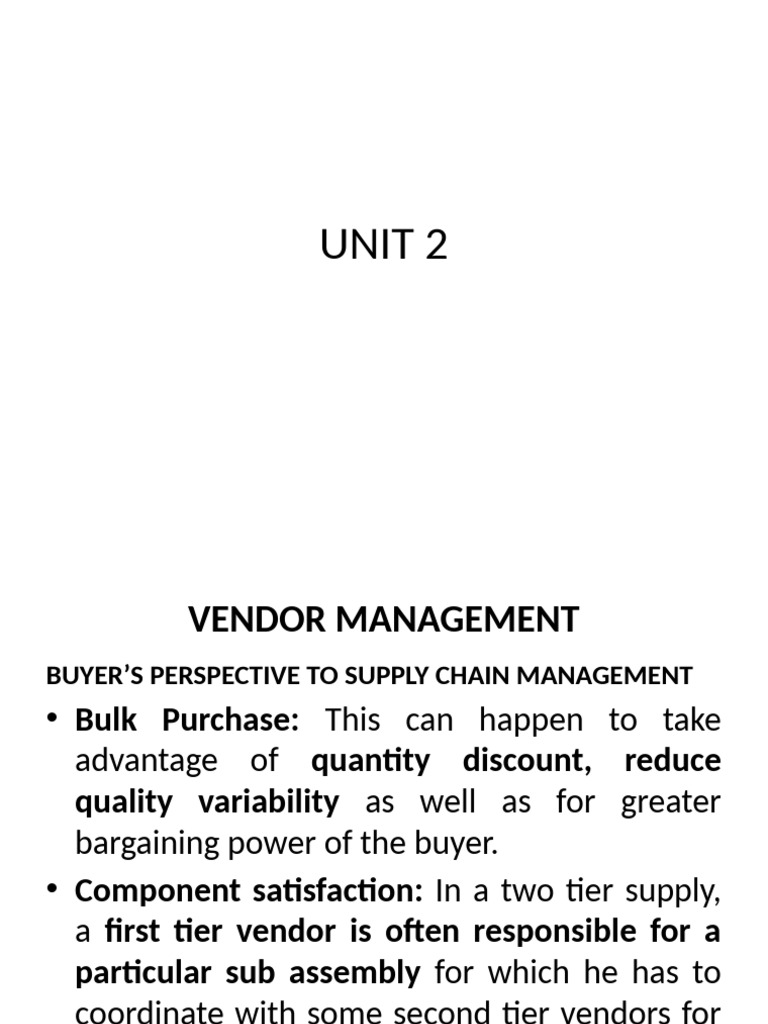 Vendor Management in Supply Chains | PDF | Auction | Procurement