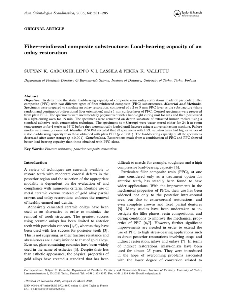 Fiber Reinforced Composite Substructure | PDF | Materials | Dentistry ...