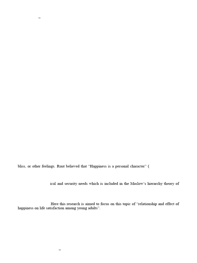 Happiness and Life Satisfaction Study | PDF | Statistics | Happiness