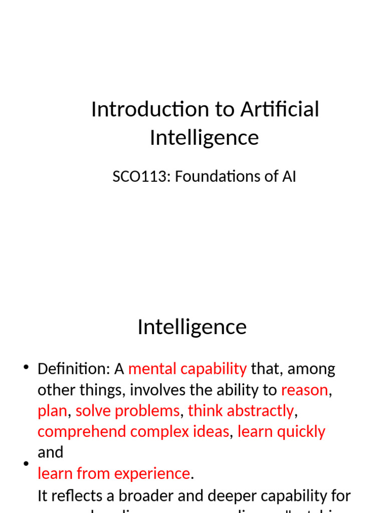 Foundations of Artificial Intelligence | PDF | Artificial Intelligence ...
