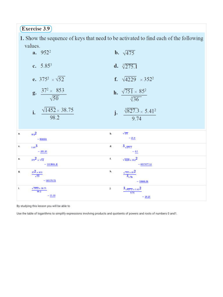 Grade 11 Exercises 3-9 Answers Local Curriculum | PDF