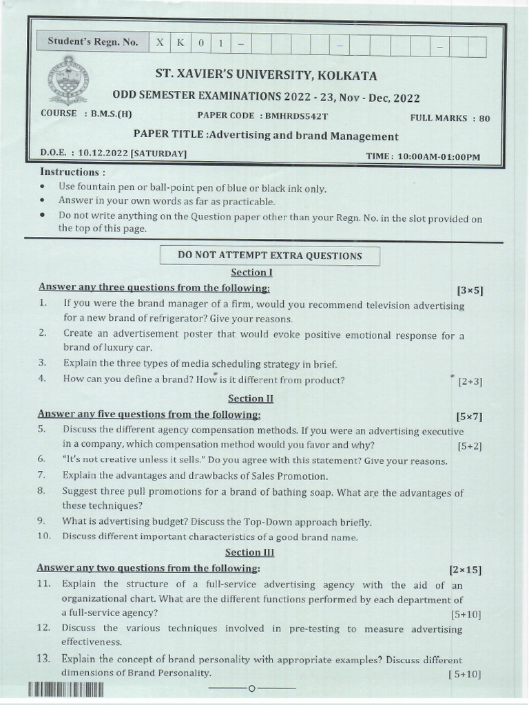 Advertising 2022 Sem 5 | PDF