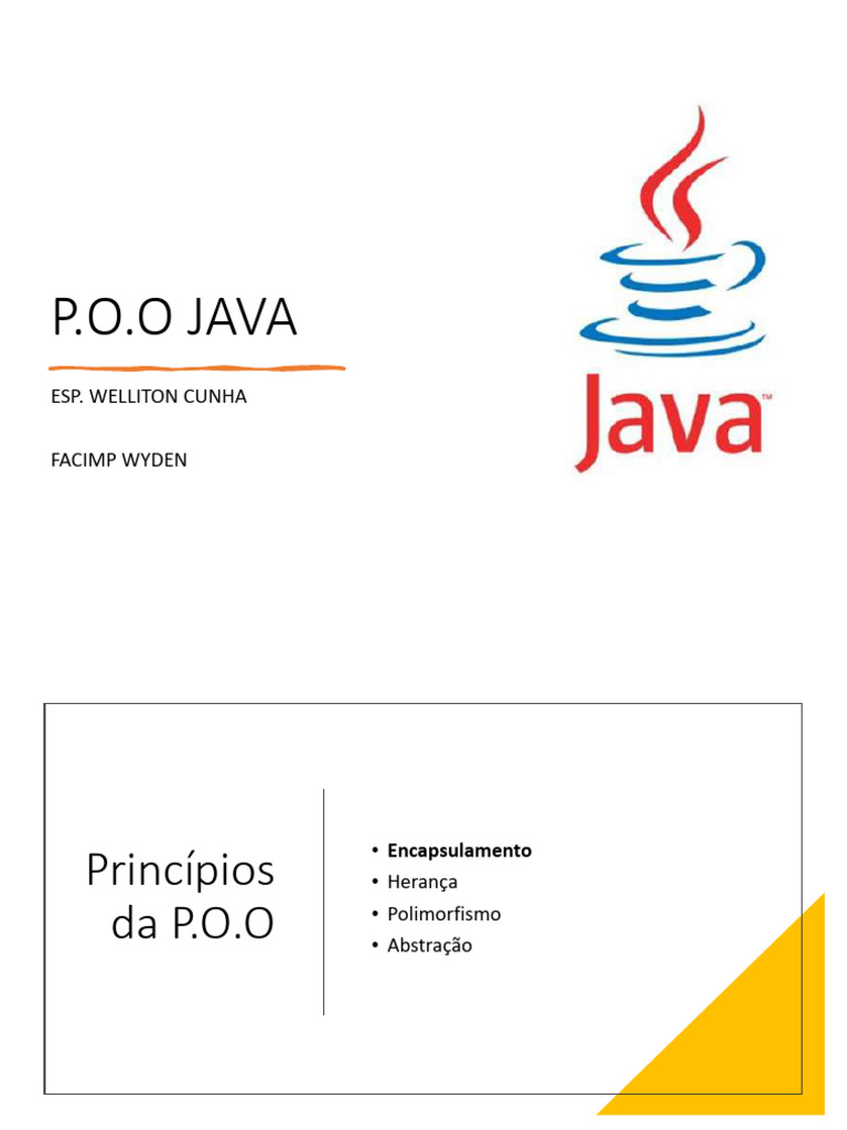 Princípios de P.O.O em Java: Encapsulamento | PDF