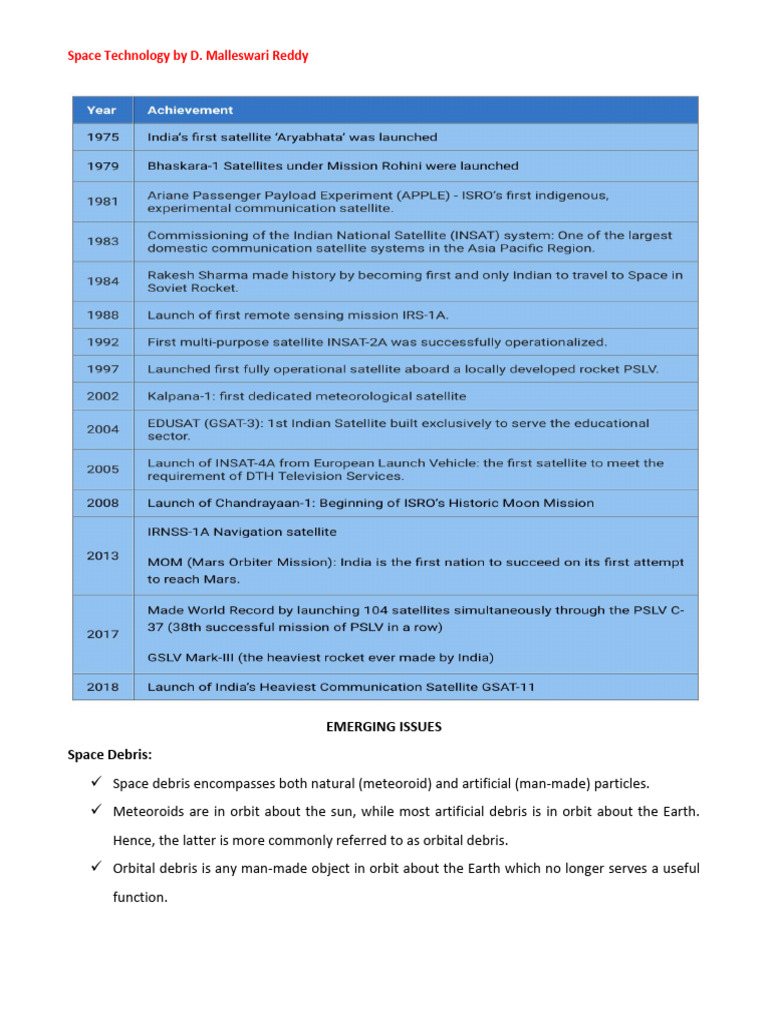 Space-Technology-NOTES_1 | PDF