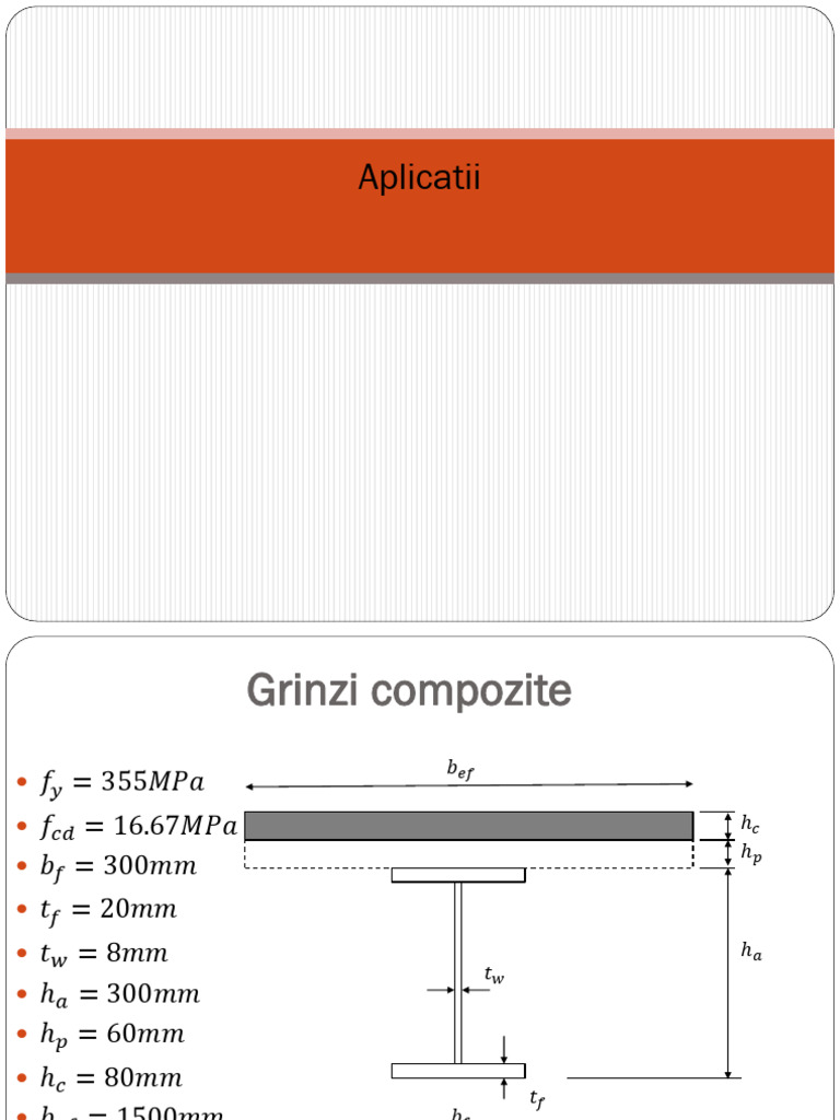 Aplicatii Grinzi Compozite - Prezentarea I | PDF