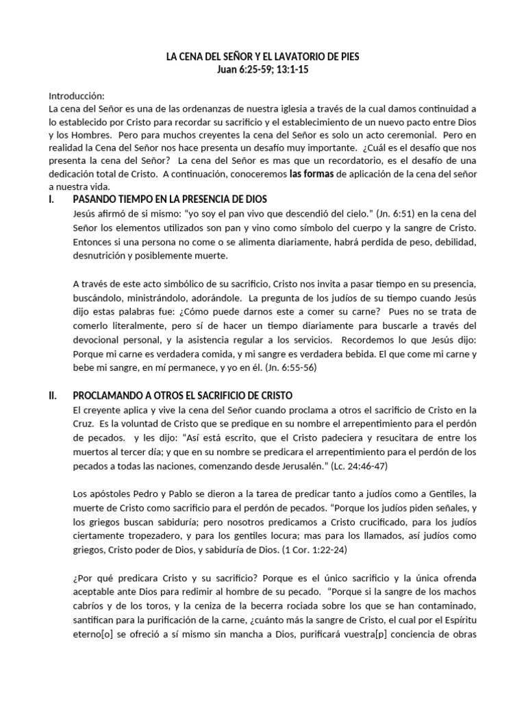 Como Vivir La Cena Del Señor | PDF | eucaristía | Cristo (título)