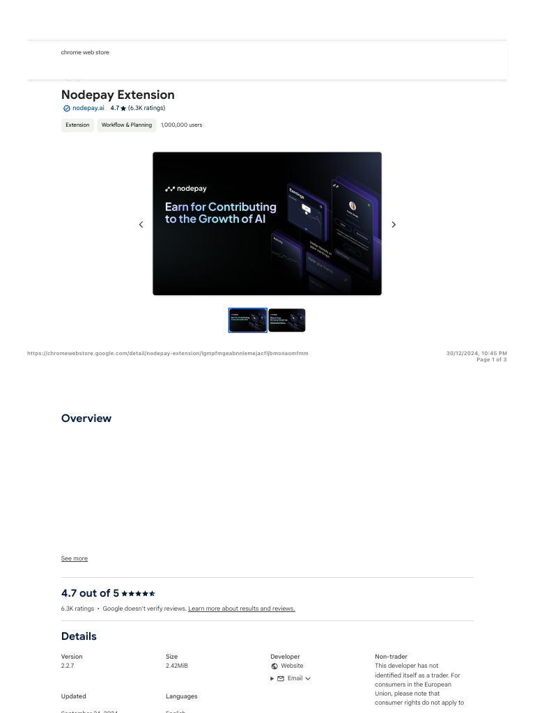 Nodepay Extension - Chrome Web Store | PDF | Privacy | Internet