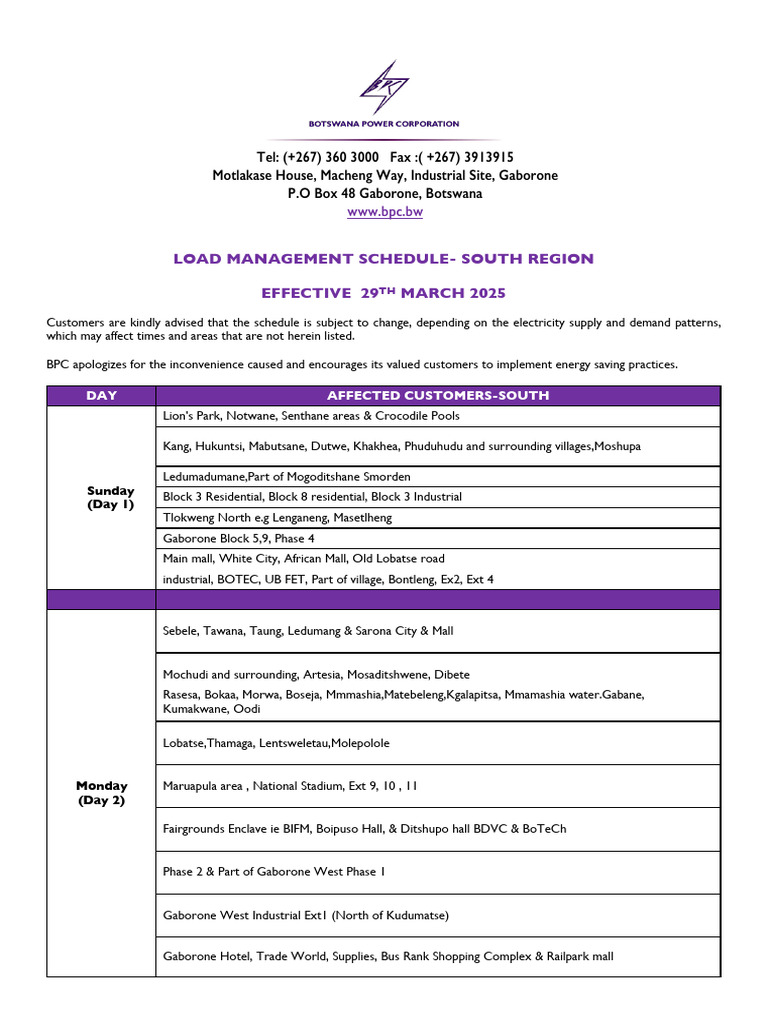 Load Management for Masingwaneng Village | PDF