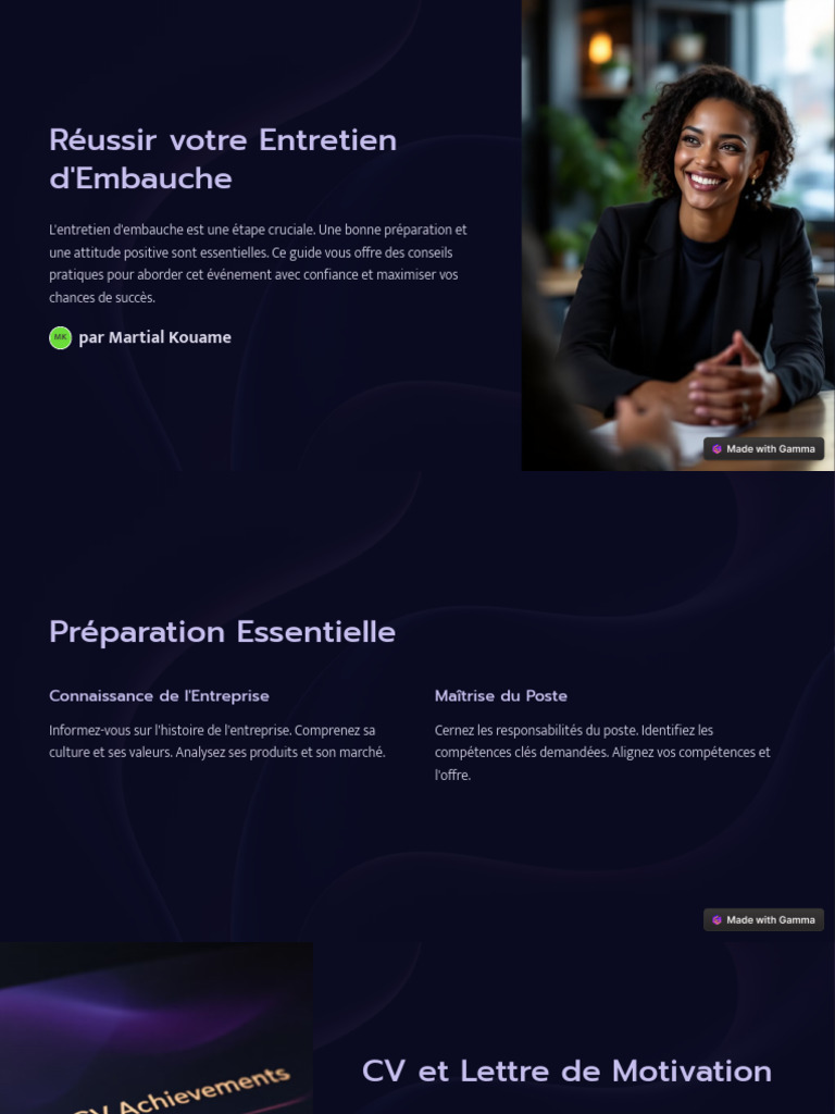 Conseils pour Réussir un Entretien d'Embauche | PDF | Entretien d ...