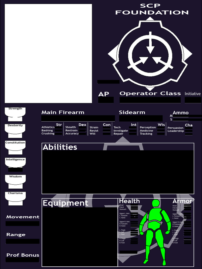 SCP Operator Class Character Sheet | PDF