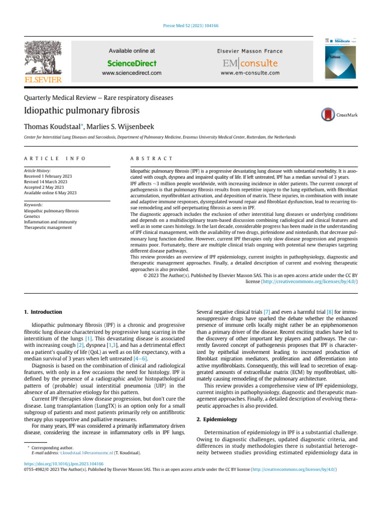 Idiopathic Pulmonary Fibrosis | PDF | Immune System | Macrophage