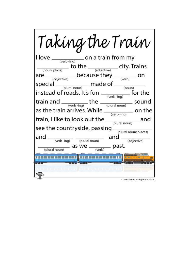 MAD LIB - Taking The Train | PDF