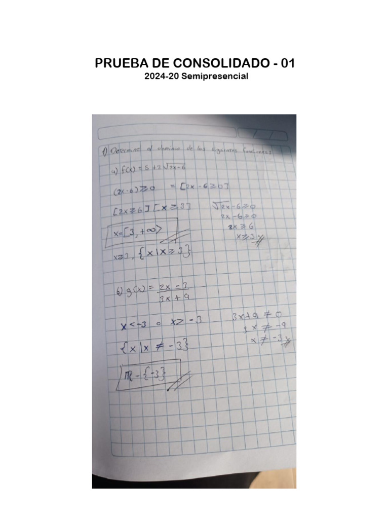 Prueba Consolidado Fundamentos Cálculo | PDF