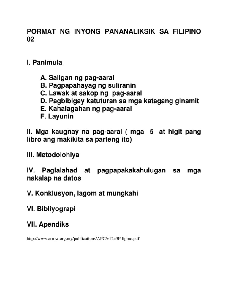 Pormat Ng Inyong Pananaliksik Sa Filipino 02