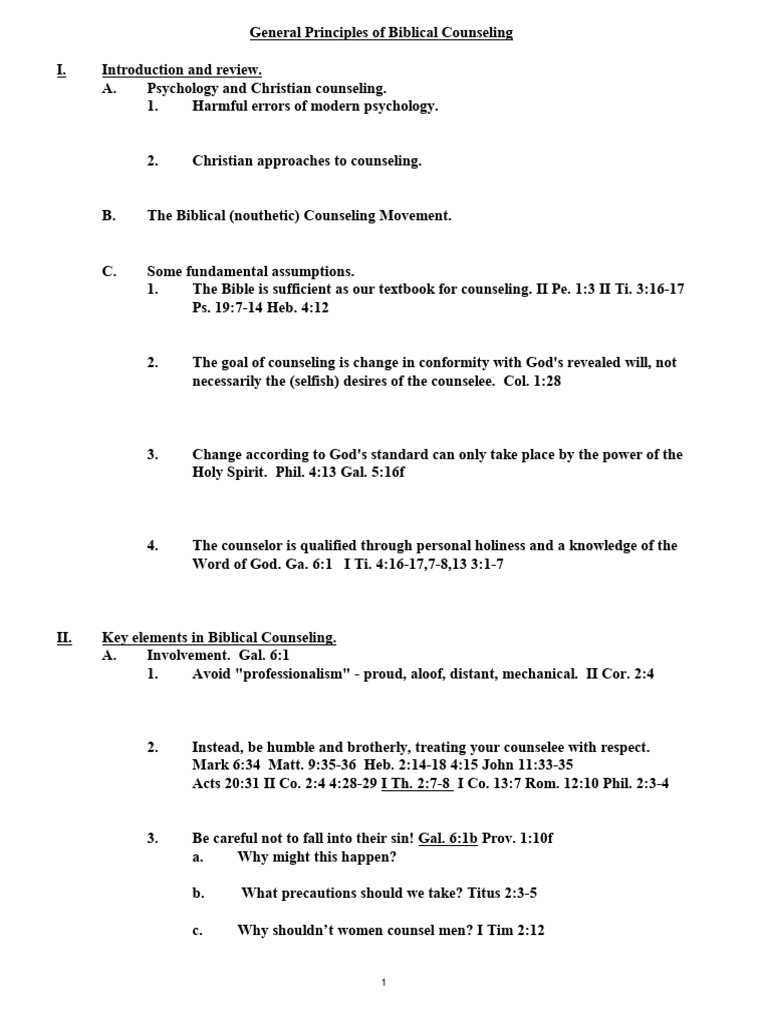 Biblical Counseling Principles Explained | PDF | Christian Counseling | Bible