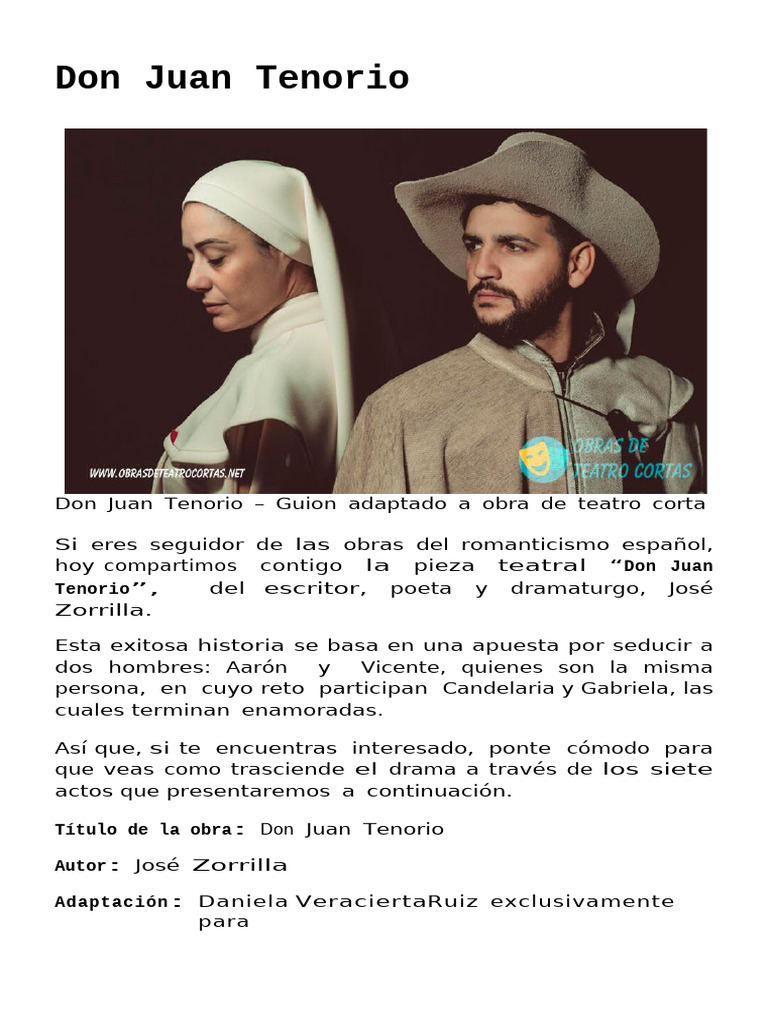 Adaptación de Don Juan Tenorio | PDF
