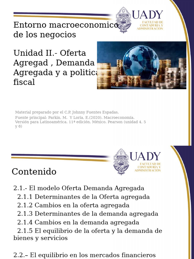 Unidad II. Oferta Agregada - Demanda Agregada y La Política Fiscal ...