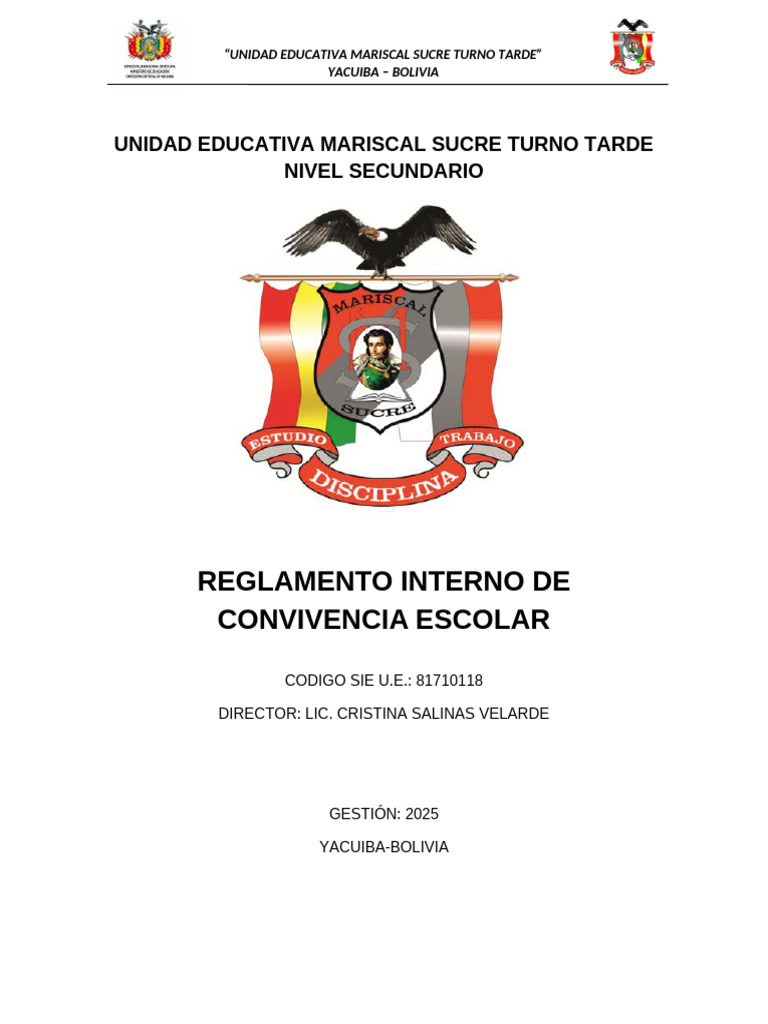 Reglamento Interno de Convivencia Escolar | PDF | Racismo ...