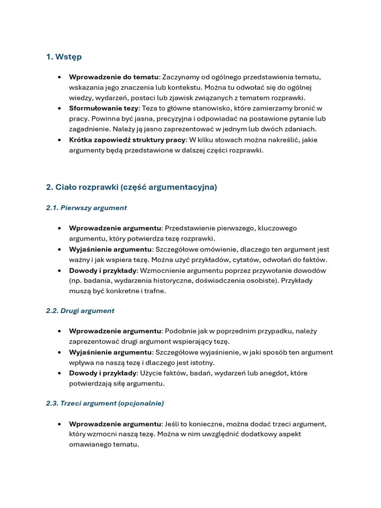 Plan rozprawki | PDF