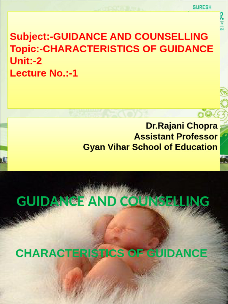 Characteristics of Guidance and Counseling | PDF | Psychotherapy ...
