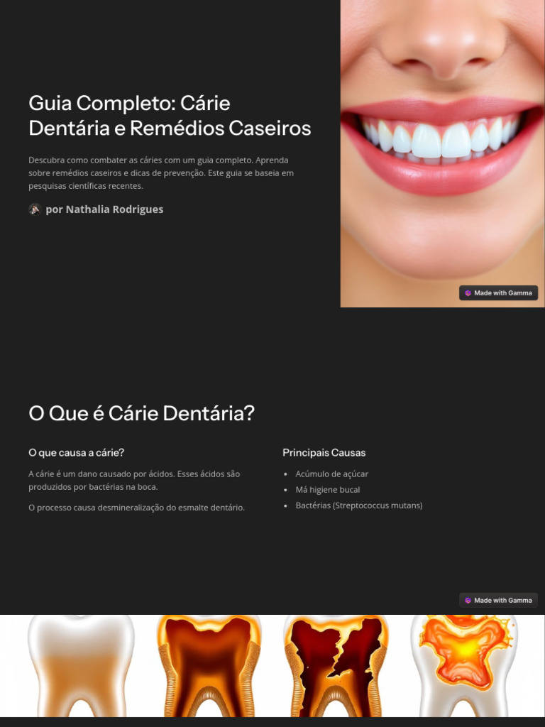 Combate à Cárie: Guia e Remédios Caseiros | PDF | Esmalte dentário ...