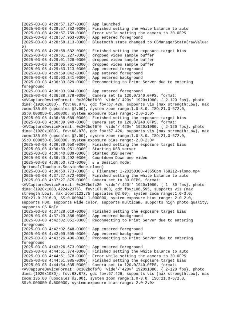 Camera App Performance Log | PDF | Imaging | Computing