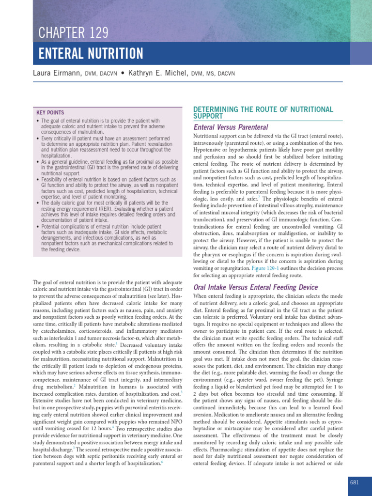 Enteral Nutrition in Critically Ill Patients | PDF | Gastrointestinal ...