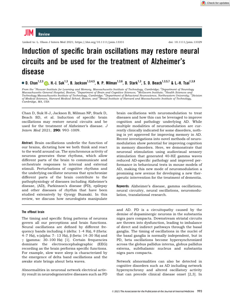 Brain Oscillations in Alzheimer's Treatment | PDF | Deep Brain ...
