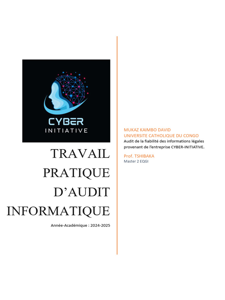 Audit interne de CYBER-INITIATIVE SA | PDF | Audit | Système de ...