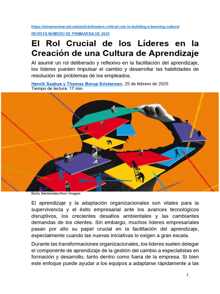 Creación de Cultura de Aprendizaje | PDF | Pensamiento | Aprendizaje