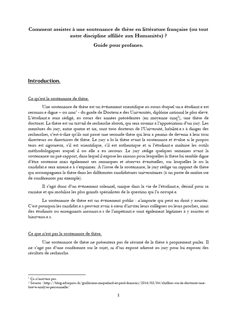 Guide pour assister à une soutenance de thèse | PDF | Doctorat