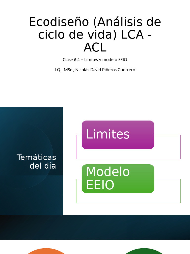 Clase # 4. Limites y Modelo EEIO | PDF | Evaluación del ciclo de vida ...