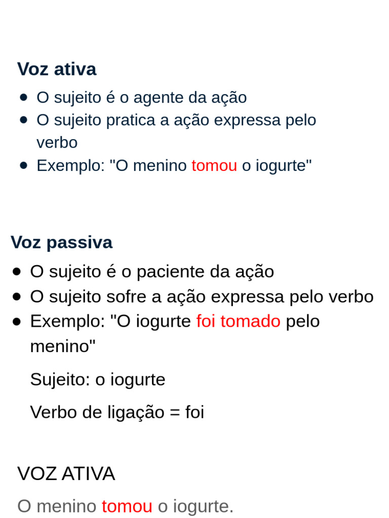 Voz Ativa, Passiva e Reflexiva Explicadas | PDF