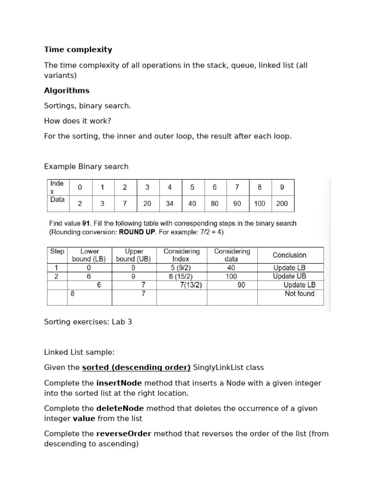 Time Complexity in Linked Lists | PDF