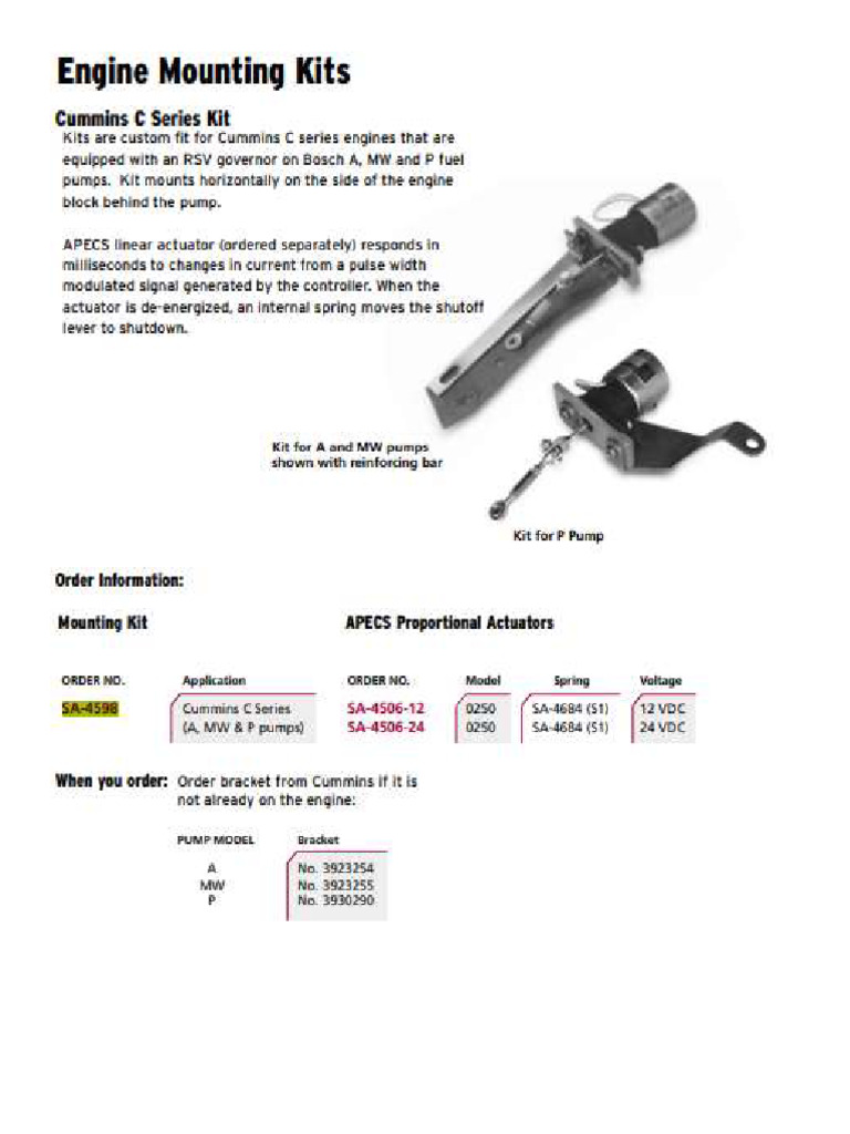 Solenoide SA Cummins Serie C | PDF