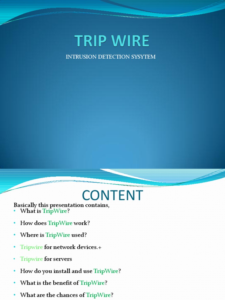 TripWire: Intrusion Detection Guide | PDF | Computer Network | Server ...
